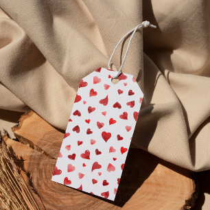 Valentijnsdag harten - rood cadeaulabel