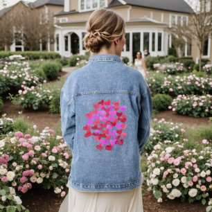 Valentijnsdag harten - roze en magenta denim jacket