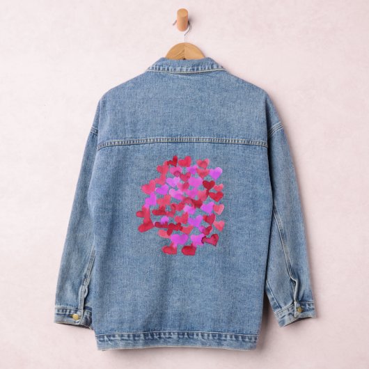 Valentijnsdag harten - roze en magenta denim jacket (Hangar)