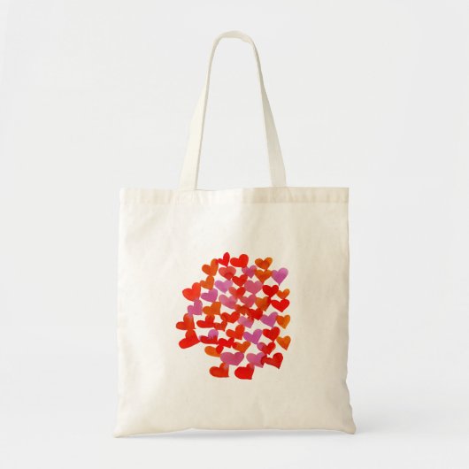 Valentijnsdag harten - roze en oranje tote bag (Voorkant)