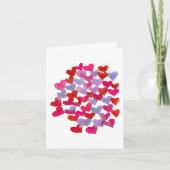 Valentijnsdag harten - violet en magenta kaart (Voorkant)