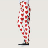 Valentijnsdag Harten Witte Leggings Yoga Pants (Links)