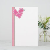 Valentijnsdag - hartenpapier briefpapier (Staand voorkant)