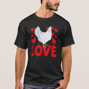 Valentijnsdag Hartjes Liefde Kip Dier Vrouwen T-shirt