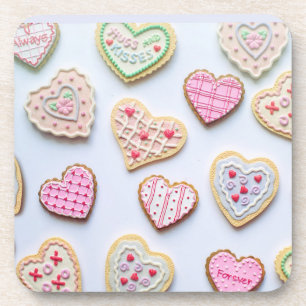 Valentijnsdag hartkoekjes bier onderzetter