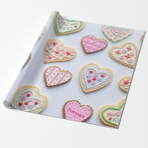 Valentijnsdag hartkoekjes cadeaupapier