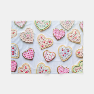 Valentijnsdag hartkoekjes fleece deken