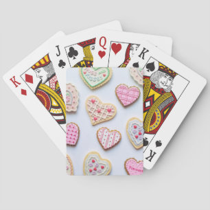Valentijnsdag hartkoekjes pokerkaarten