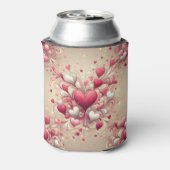 Valentijnsdag hartpatroon blikjeskoeler (Blikje Achterkant)