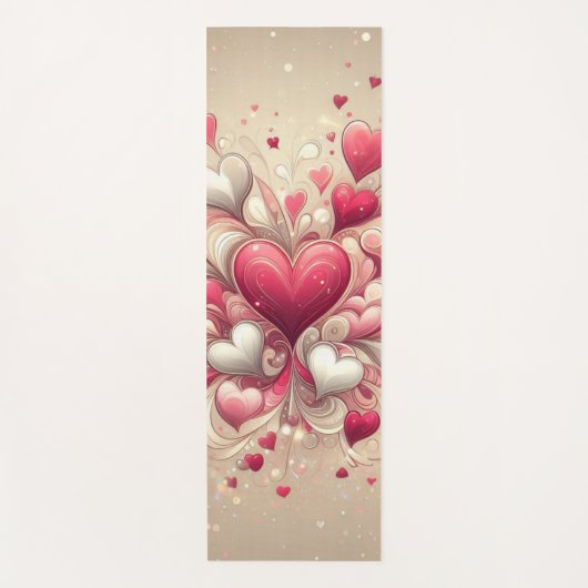 Valentijnsdag hartpatroon yogamat (Voorkant)