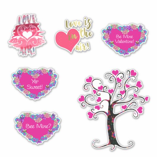 Valentijnsdag hartvormen sticker (Voorkant)