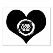 Valentijnsdag hartvormig bedrijf Logo Large Rubberstempel (Afrduk)