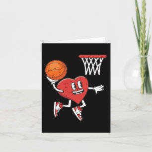 Valentijnsdag Heart Dunking Basketball Boys Girls Kaart