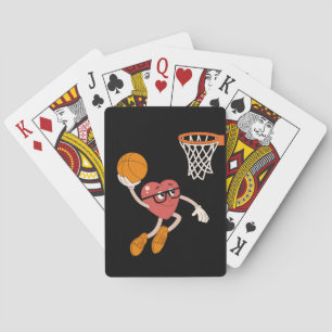 Valentijnsdag Heart Dunking Schattige basketbal Pokerkaarten