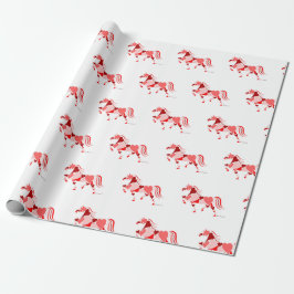 Valentijnsdag Heart Horse Wrapping Paper Cadeaupapier