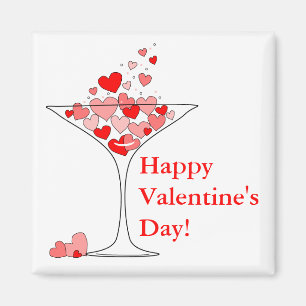 Valentijnsdag Heart Love Cocktail Magnet Magneet