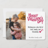 Valentijnsdag Heart Pattern Photo Holiday Kaart (Voorkant)