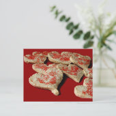 Valentijnsdag Heart Shaped Cookie Briefkaart (Staand voorkant)