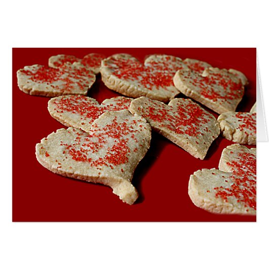 Valentijnsdag Heart Shaped Cookie Kaart (Voorkant Horizontaal)