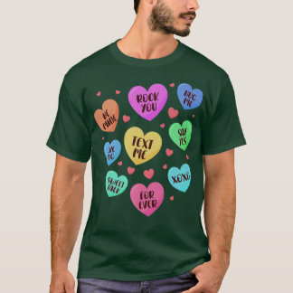 Valentijnsdag Heart Snoep Design for Men Vrouw & M T-shirt
