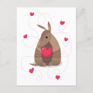 Valentijnsdag Heart Texas Armadillo Briefkaart