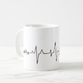 Valentijnsdag Heartbeat Cute German Shepherd Koffiemok (Voorkant links)