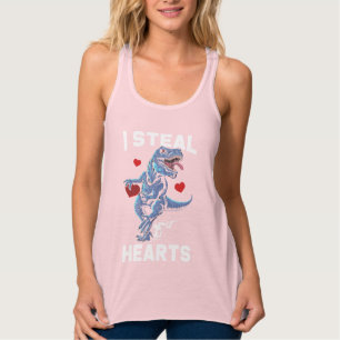Valentijnsdag Hearts Boy Trex Lover Tanktop