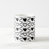 Valentijnsdag Hearts Chevron Black White Pattern Koffiemok (Center)