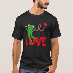 Valentijnsdag Hearts Love Frog Animal Women T-shirt