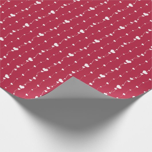 Valentijnsdag Hearts op een String Cadeaupapier (Hoek)