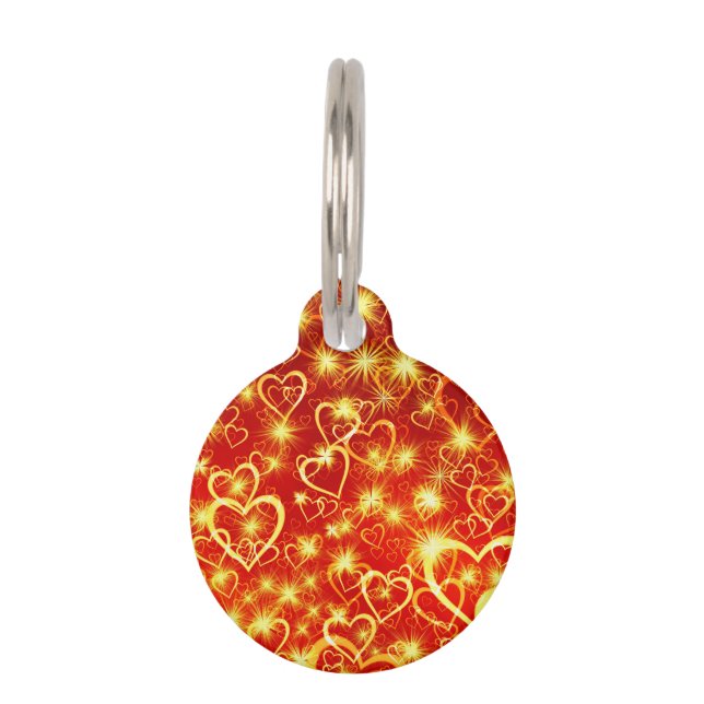 Valentijnsdag Hearts Pattern-25022! Huisdierpenning (Voorkant)