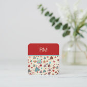 Valentijnsdag Hearts Pattern-Sjabloon Vierkante Visitekaartje (Staand voorkant)