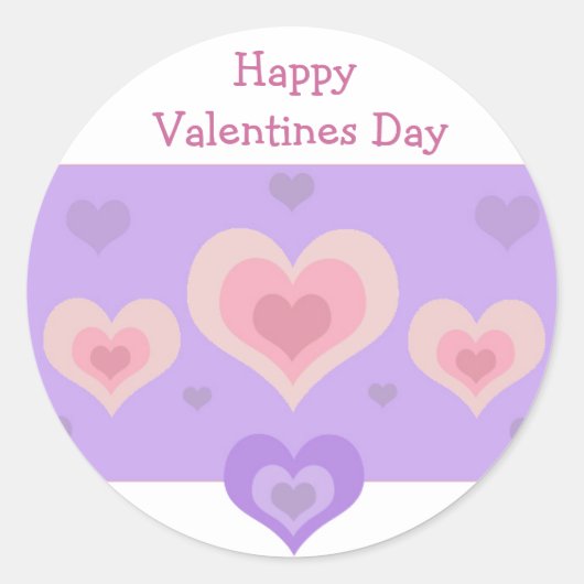 Valentijnsdag Hearts Ronde Sticker (Voorkant)