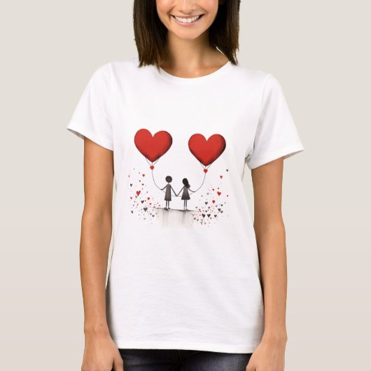 Valentijnsdag Hearts T-shirt (Voorkant)