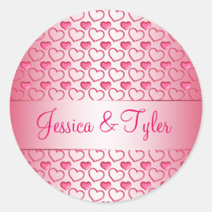 Valentijnsdag. Hearts. Tekst. Ronde Sticker