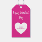 Valentijnsdag heet roze hart cadeaulabel (Voorkant)