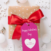 Valentijnsdag heet roze hart cadeaulabel