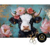 Valentijnsdag Highland Koe Rustieke Decoupage Tissuepapier