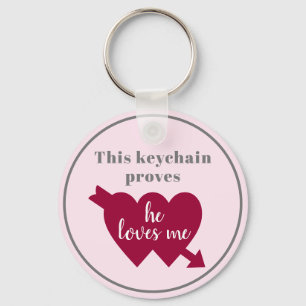 Valentijnsdag Hij Houdt van Mij Romantisch Sleutelhanger