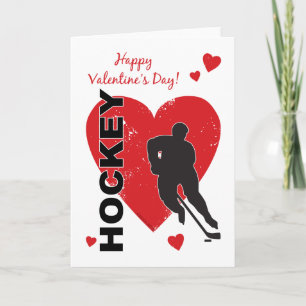 Valentijnsdag Hockey Hearts (mannelijk) Wenskaart Feestdagen Kaart