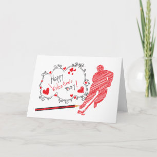 Valentijnsdag Hockey krabbel schets harten Feestdagen Kaart