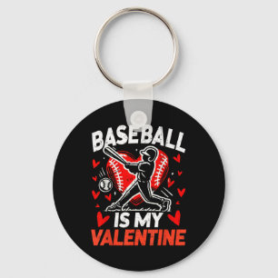 Valentijnsdag honkbal is mijn Valentijn honkbal Sleutelhanger