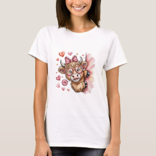 Valentijnsdag Hooglandrund Hartjes – Schattig & Gr T-shirt
