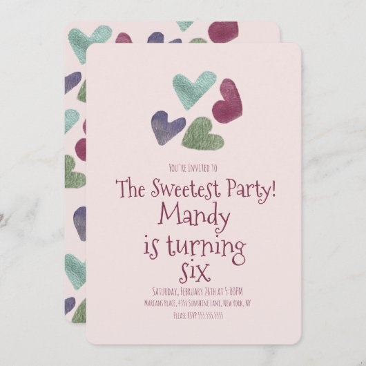 Valentijnsdag hoort Metallic Birthday Party Kaart (Voorkant / Achterkant)