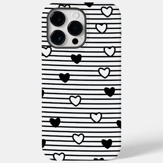 Valentijnsdag hoort zwarte witte strepen Case-Mate iPhone case (Achterkant)