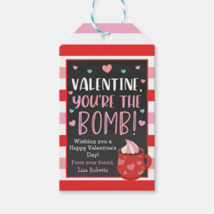 Valentijnsdag Hot Chocolate Bomb Gift Label Cadeaulabel