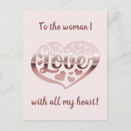 Valentijnsdag houdt van hart metallisch roos goudr briefkaart