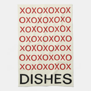 VALENTIJNSDAG HUGS EN KISSES KITCHEN DISH TOWEL THEEDOEK