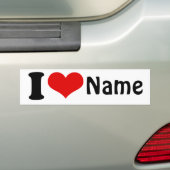 Valentijnsdag Ik hou van Aangepast hart Bumpersticker (Op auto)