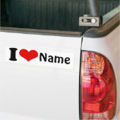 Valentijnsdag Ik hou van Aangepast hart Bumpersticker (Op Truck)